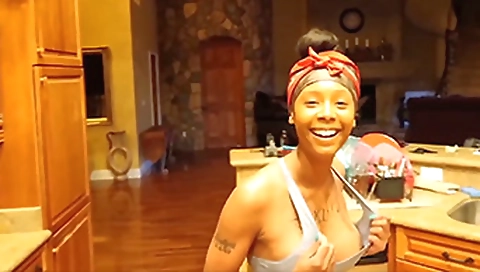 Sexy brunette is showing off her body in webcam solo