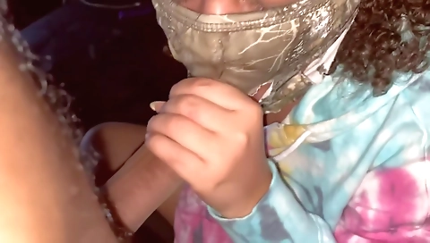 Brunette brunette in a white shirt sucks and gets fucked