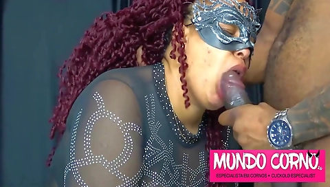 Ebony pussy is getting penetrated in front of the camera