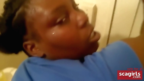 Ebony chick with a big ass is fucked hard by a large BBW