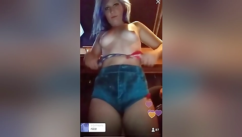 Ebony stripper in a red dress shows off her big tits