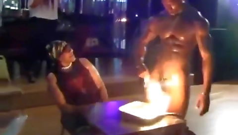 Ebony girl with a large body gets fucked by a group