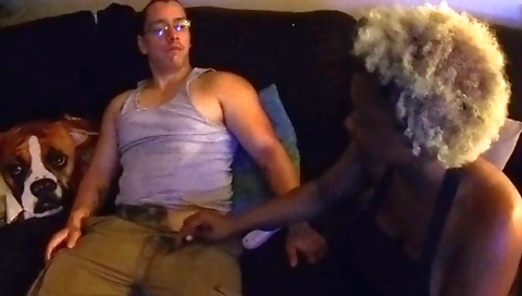 Busty blonde milf in big boobs takes a deepthroat blowjob