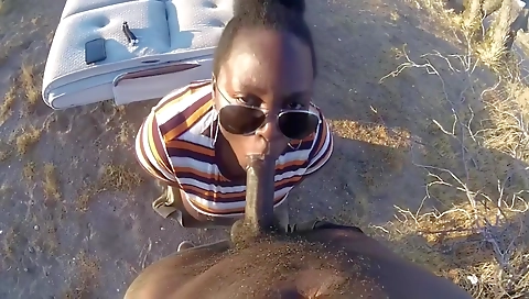 Big ass brunette ebony milf gets fucked on the porch