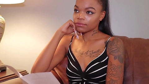 Ebony hottie with a tattooed face and a nice ass 0948