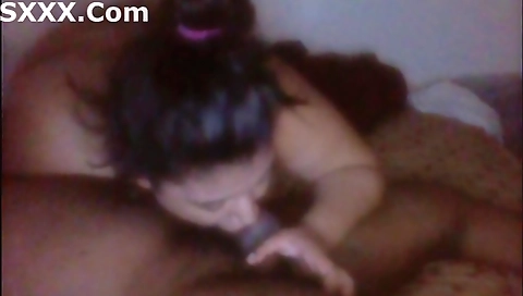 Ebony whore is giving a deepthroat blow job in this video