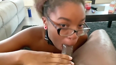 My sexy and attractive ebony face gets painted with a big dick