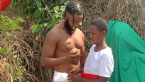 Ebony woman enjoys having a big black dick in her pussy