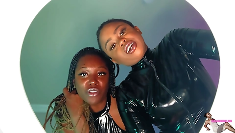 Black lingerie lover gets her legs and pussy exposed