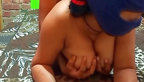 Indian big tits milf gets nailed by her hubby and friend