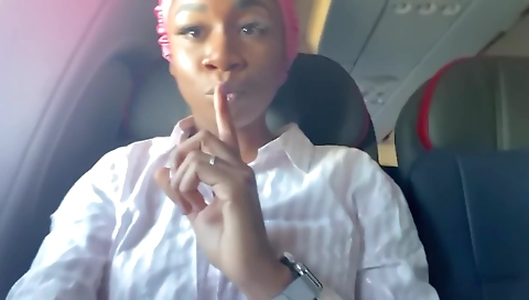 Sexy ebony video in public naked and showing herself