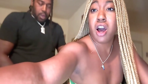 My ebony daughter has a huge ass in this amateur porn video