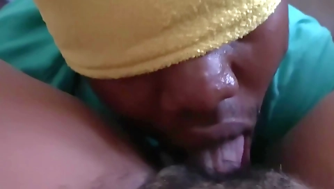 Amateur ebony girl with a hairy pussy and a hairy cunt