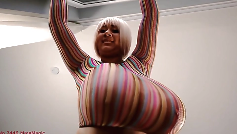 Sexy solo video of a big tits blonde showing off her body