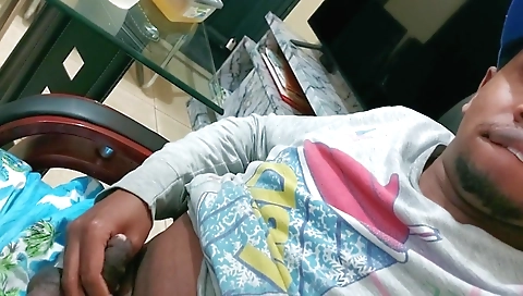 Blonde girl is spanking while her stepbro is outside