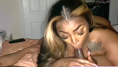 Ebony brunette in a sexy homemade big cock porn clip